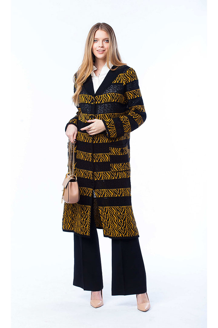 Фото товара 18804, длинный вязаный кардиган