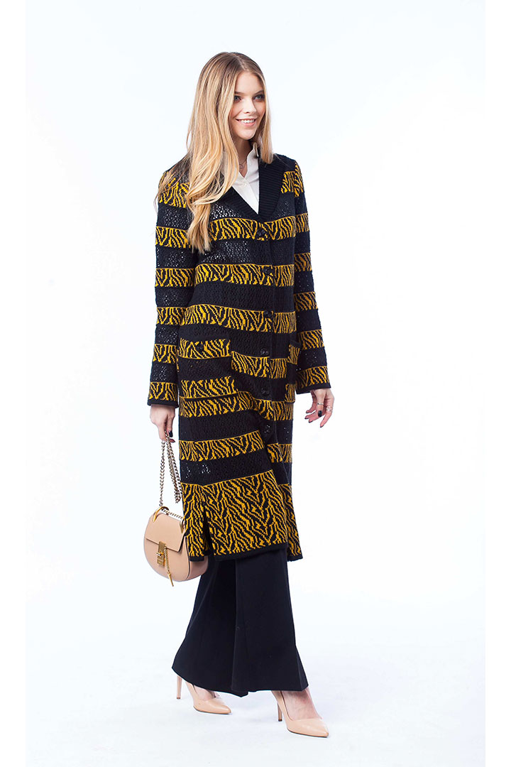 Фото товара 18805, длинный вязаный кардиган