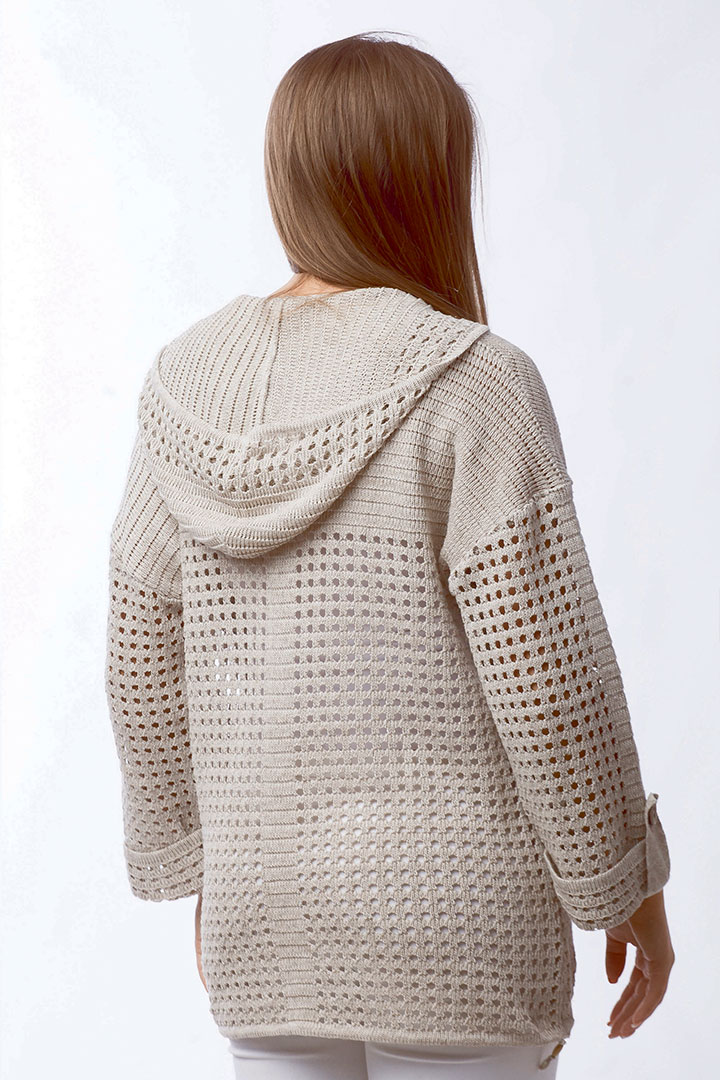 Фото товара 18812, вязаная куртка с капюшоном