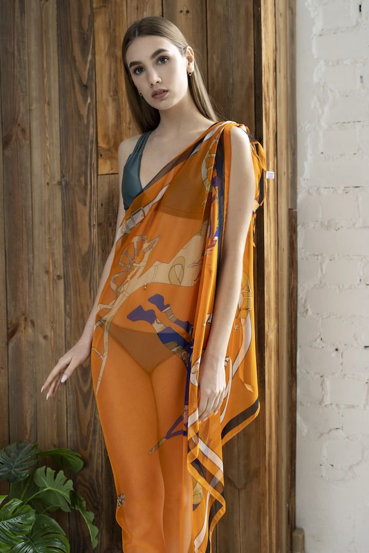 Фото товара 19032, парео оранжевое