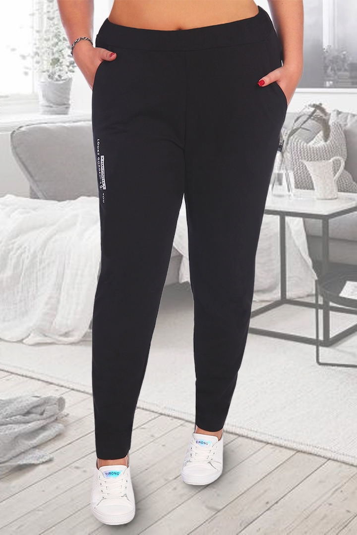 Фото товара 19350, черные женские брюки 