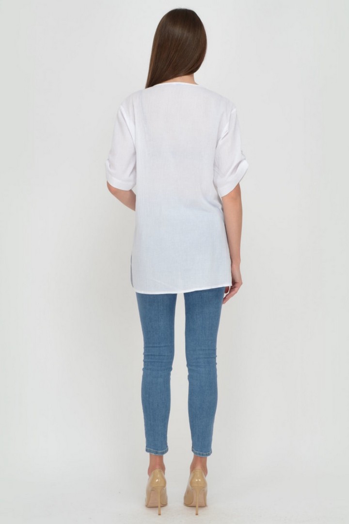 Фото товара 19753, белая хлопковая блуза