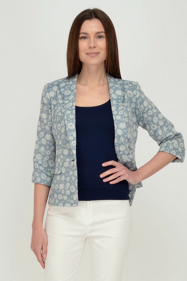 Фото товара 19764, серый хлопковый жакет