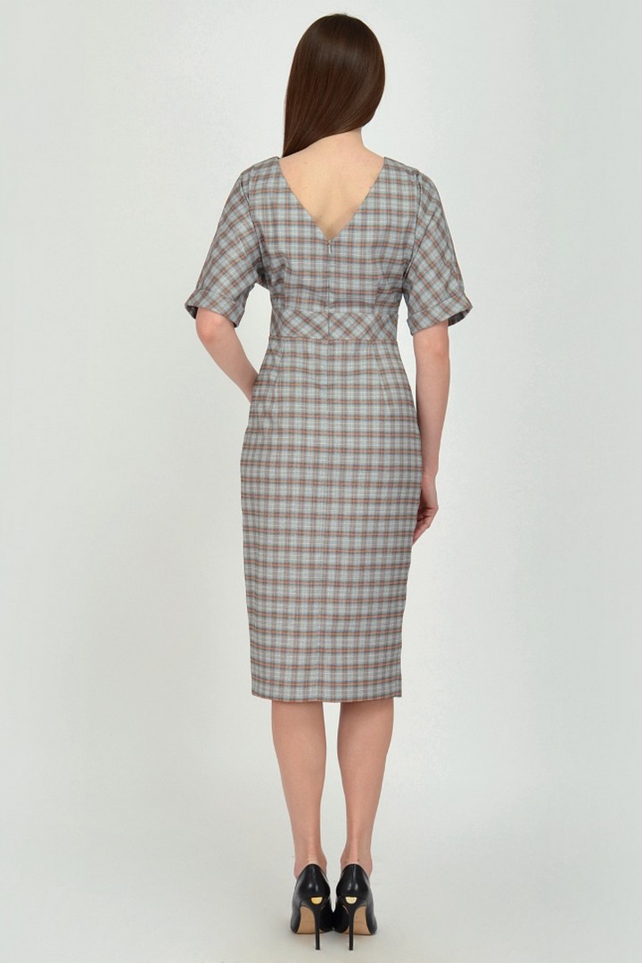 Фото товара 19781, серое платье в клетку