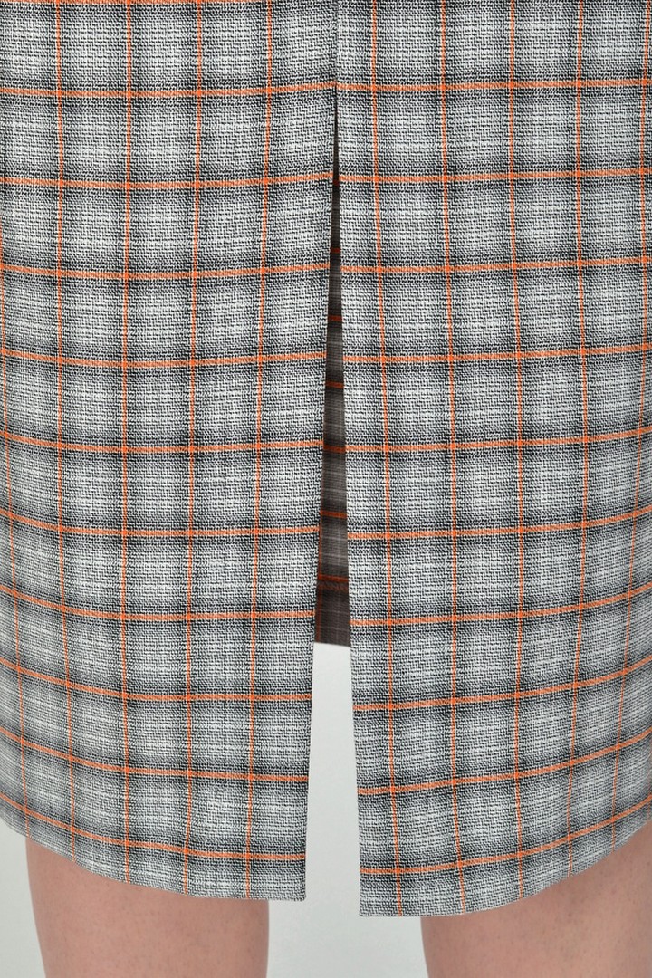 Фото товара 19783, серое платье в клетку