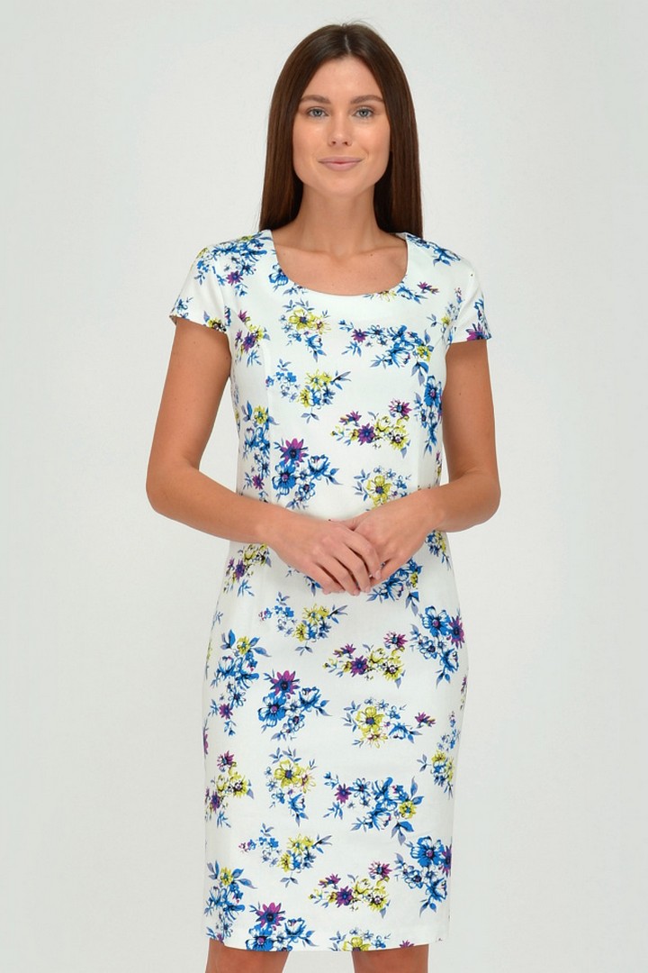 Фото товара 19842, белое платье с цветами