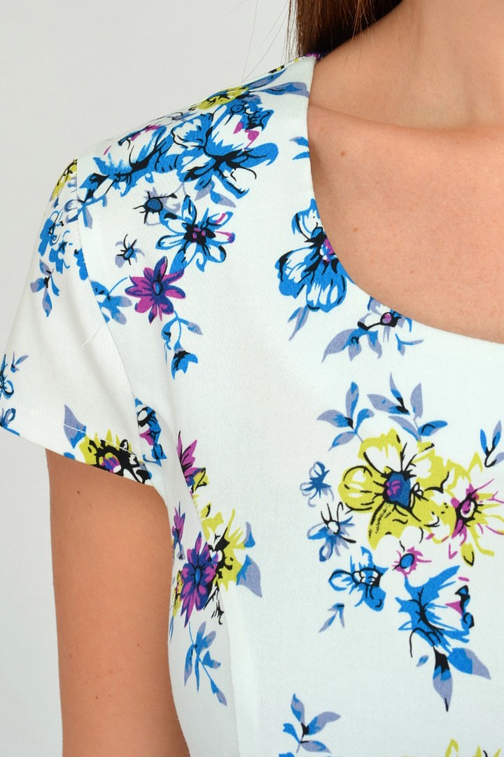 Фото товара 19843, белое платье с цветами