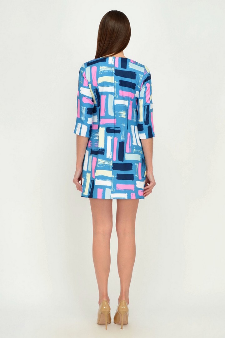 Фото товара 19849, голубое платье с рисунком