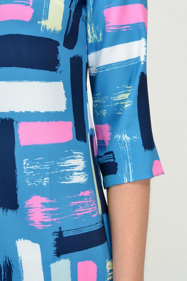 Фото товара 19851, голубое платье с рисунком