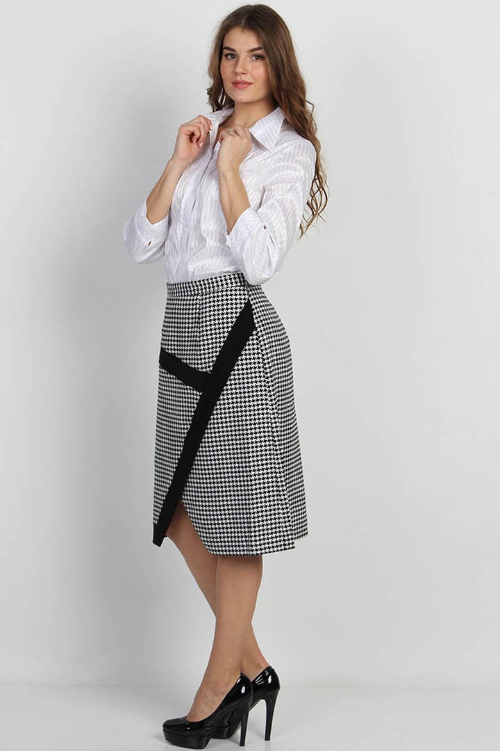 Фото товара 20212, юбка в мелкую клетку