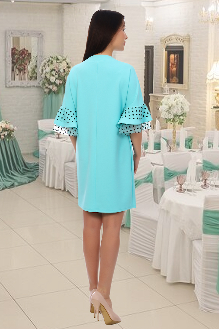 Фото товара 20412, нарядное ментоловое платье