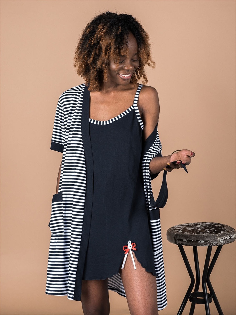 Фото товара 20086, комплект: сорочка и халат